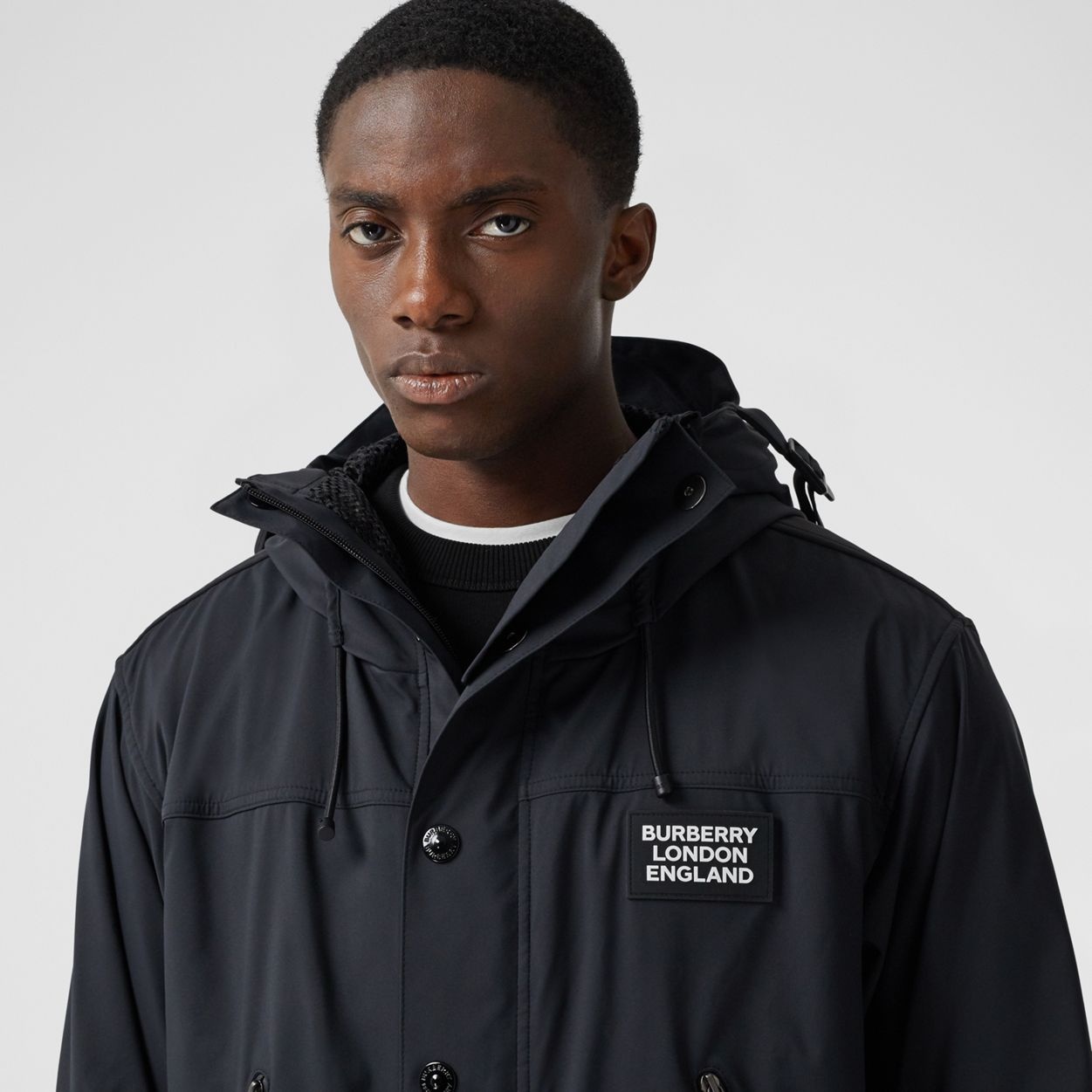 Logo Appliqué Technical Twill Hooded Jacket - 3