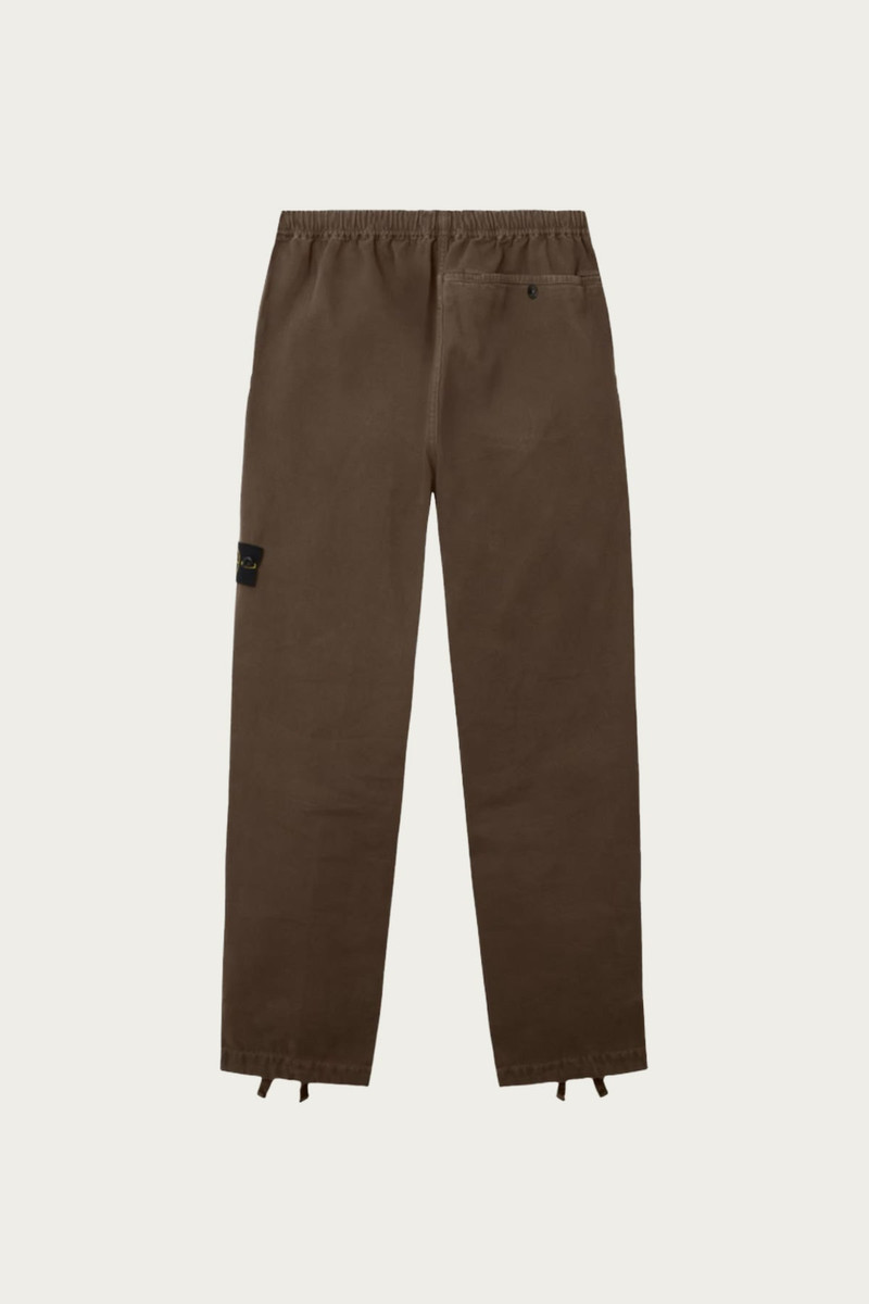 Stone Island Organic Cotton Panama "Old" Effect Wide Cargos - Earth of Shadow outlook