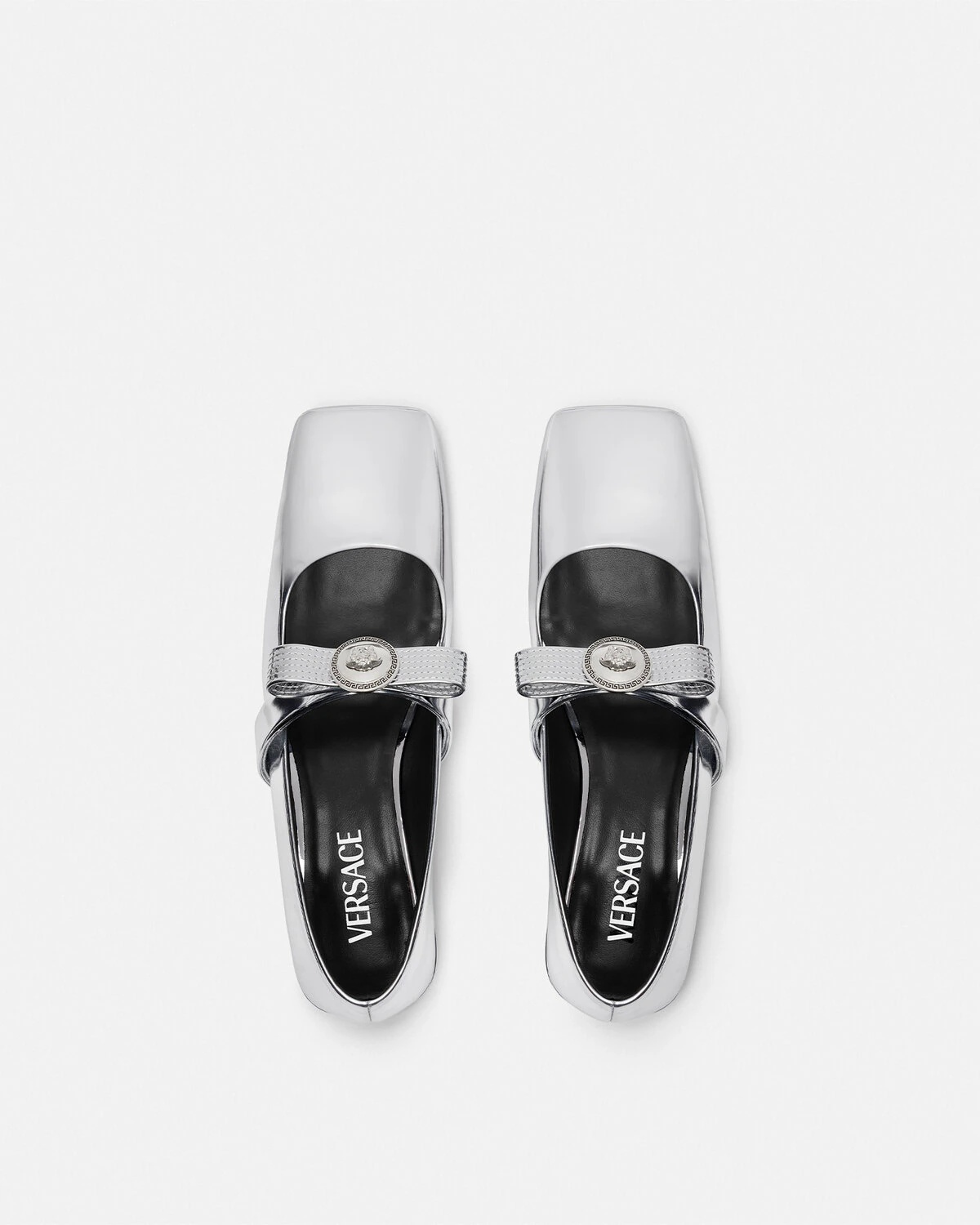 Gianni Ribbon Metallic Ballerinas - 4