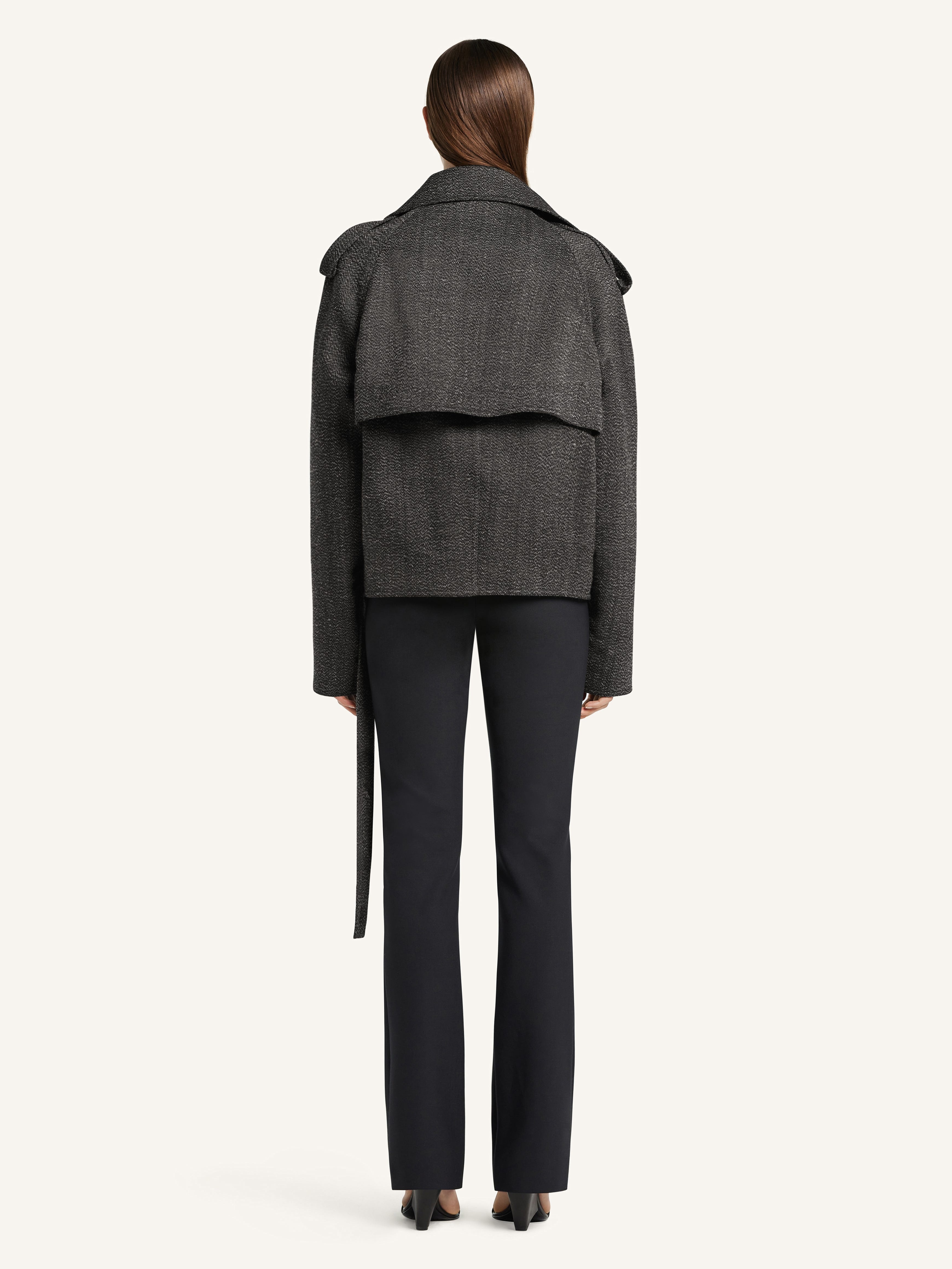 OBLIQUE CAVIAR WOOL COAT - 5