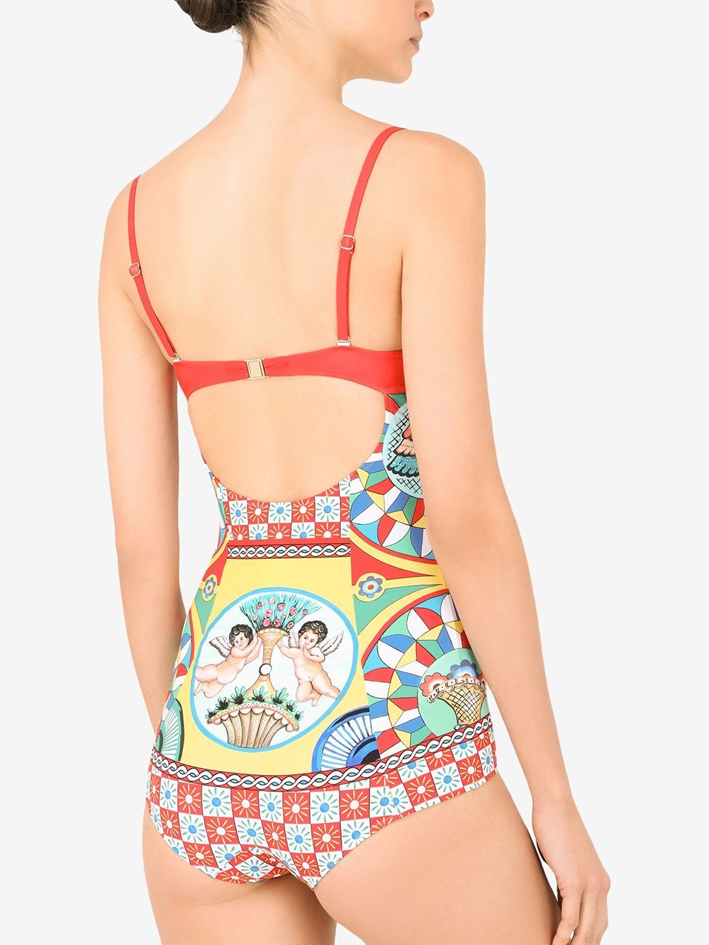 graphic-print multi-panel swimsuit - 3