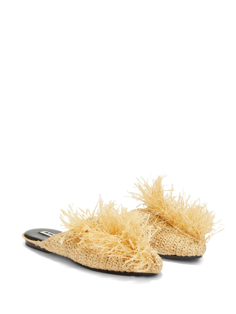straw-embellished slippers - 2