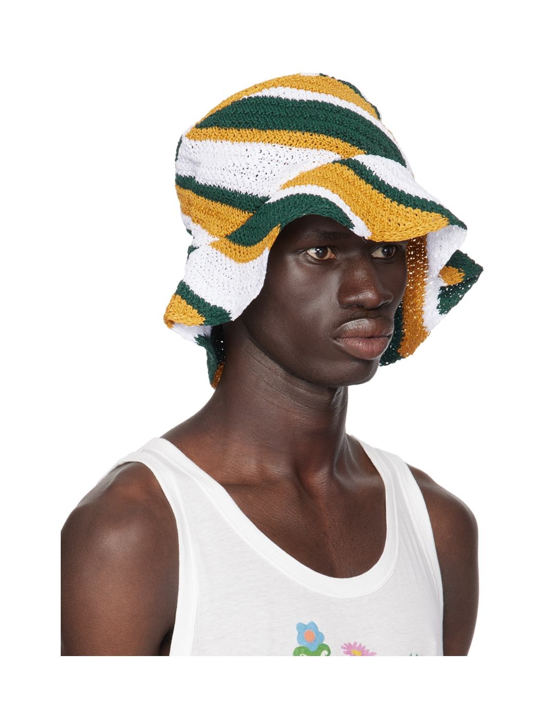 Multicolor Geometric Crochet Bucket Hat - 2