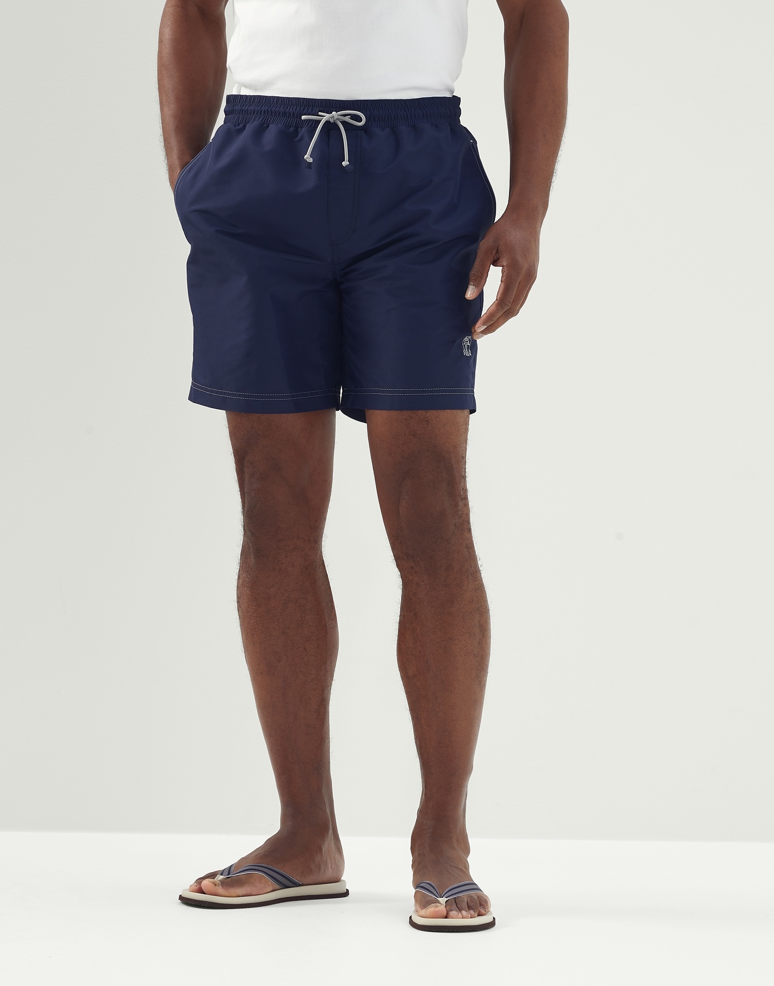 Swim shorts with contrast stitching - 1
