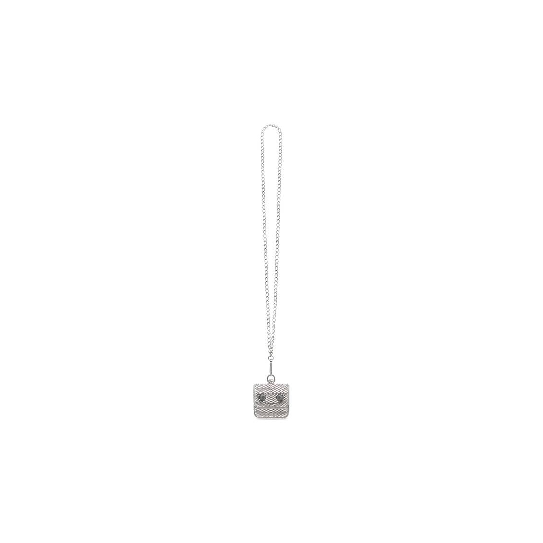 Women's Le Cagole Flap Earpods With Chain And Rhinestones in Grey - 1