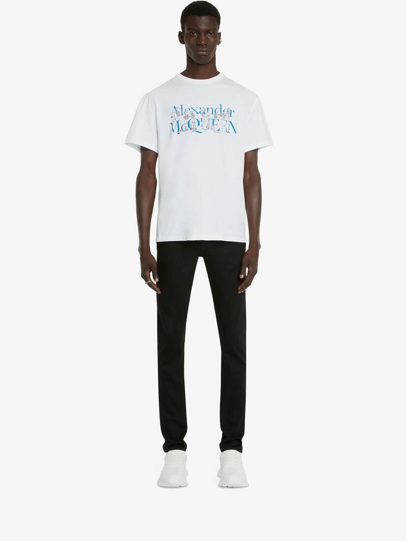 Alexander McQueen Men's Skeleton Band T-shirt in White Mix 