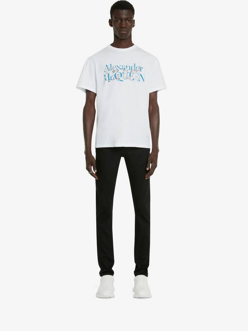 Alexander McQueen Men's Skeleton Band T-shirt in White Mix outlook