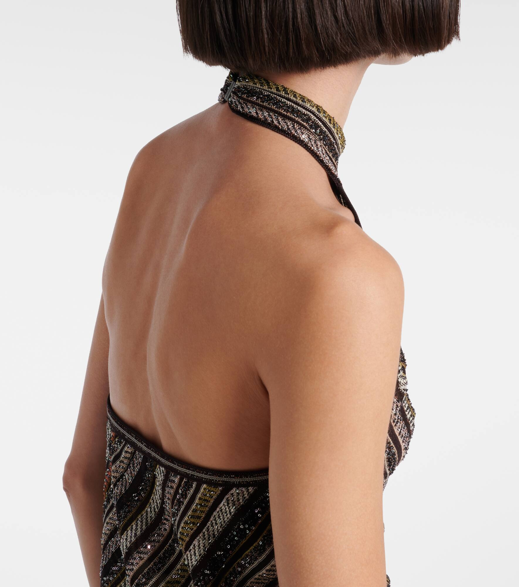 Striped sequined halterneck top - 5