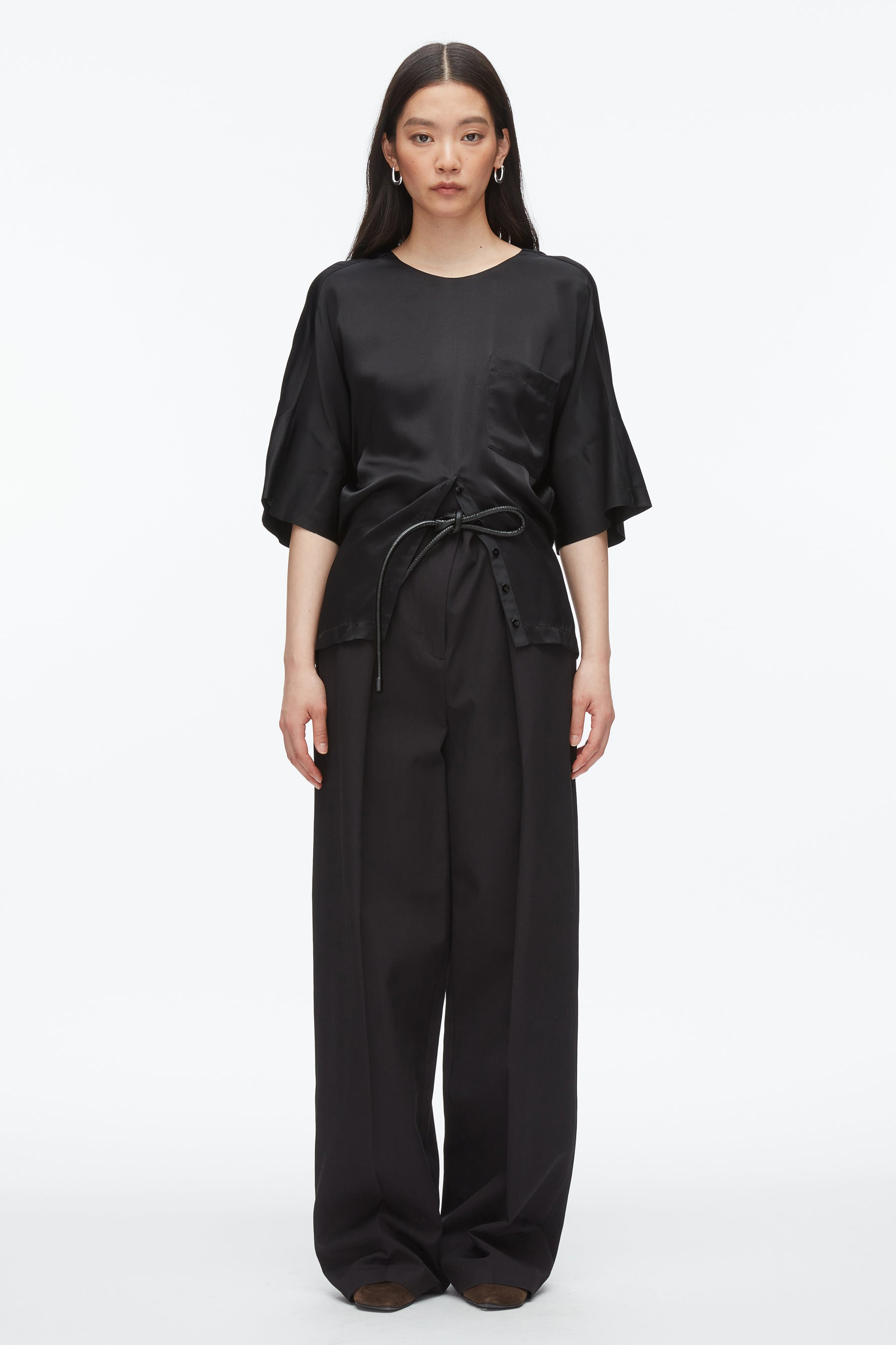Short Sleeve Top with Button Placket - 2