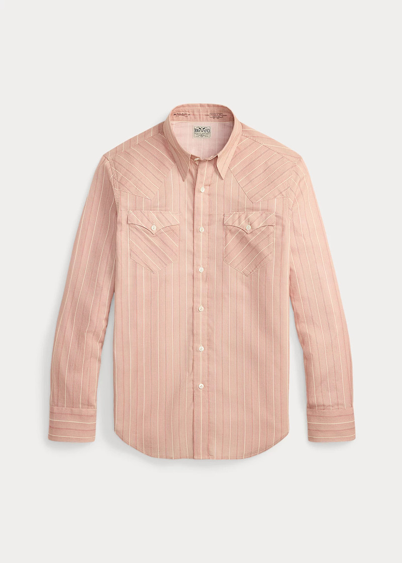 Slim Fit Stripe-Print Western Shirt 6