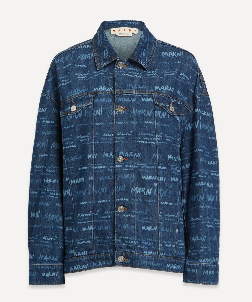 Marni Oversized Mega Marni Motif Denim Jacket | REVERSIBLE
