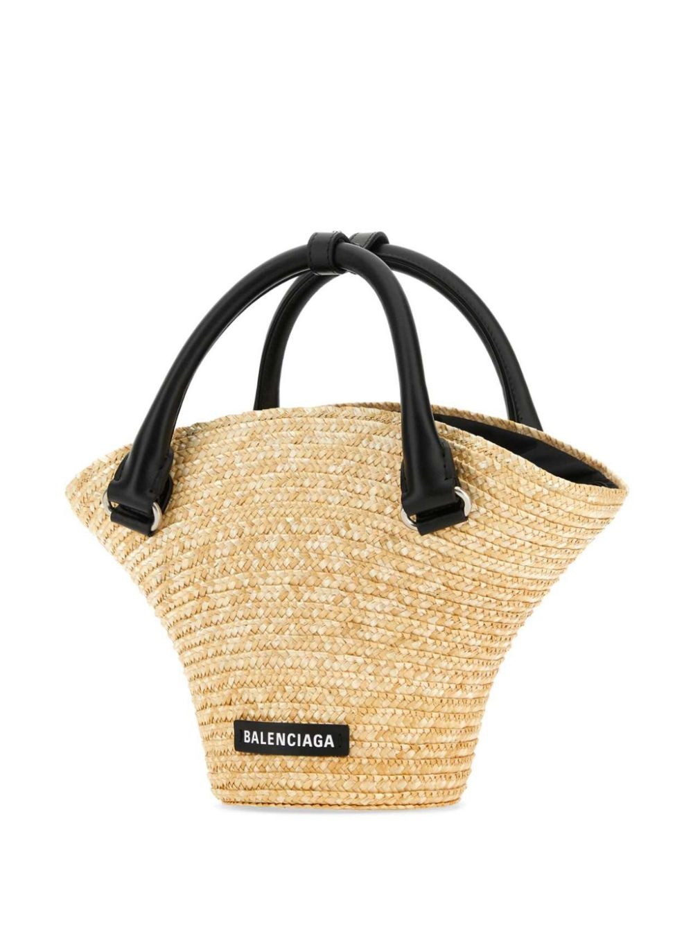 mini braided-raffia tote bag - 3