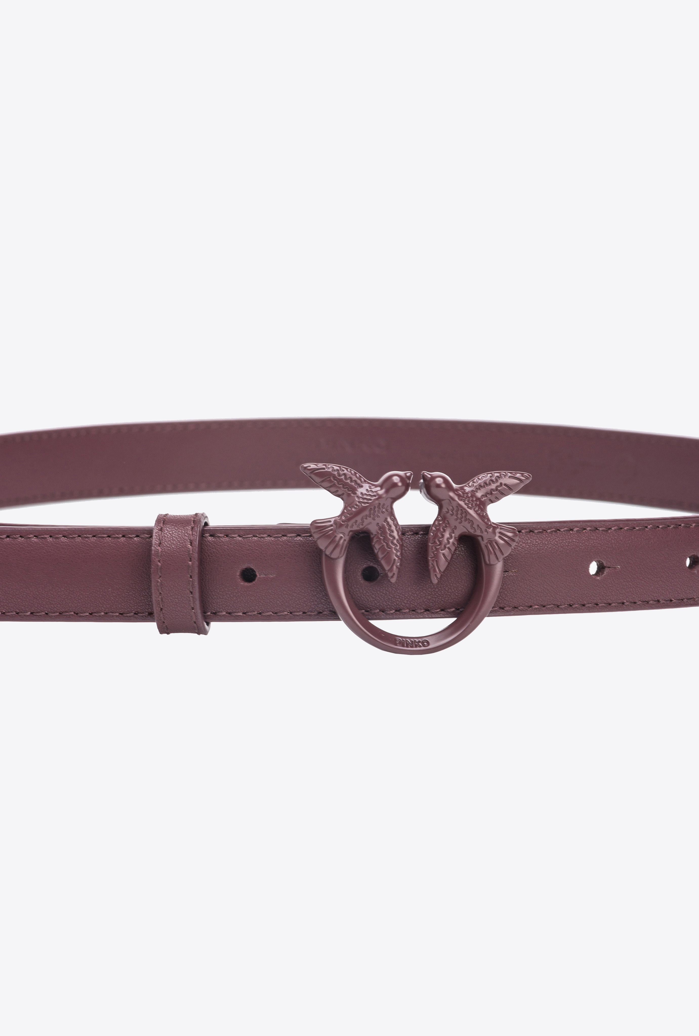 THIN COLOUR-BLOCK LOVE BIRDS LEATHER BELT 2CM - 2