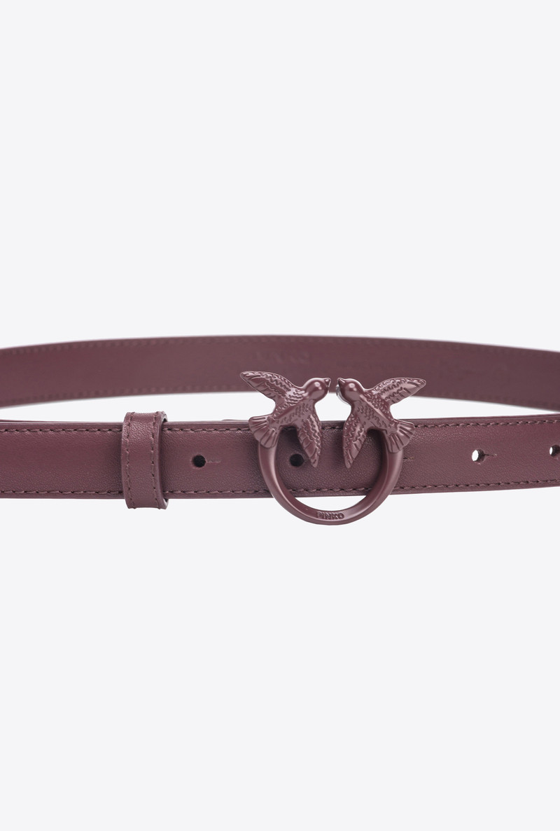 PINKO THIN COLOUR-BLOCK LOVE BIRDS LEATHER BELT 2CM outlook