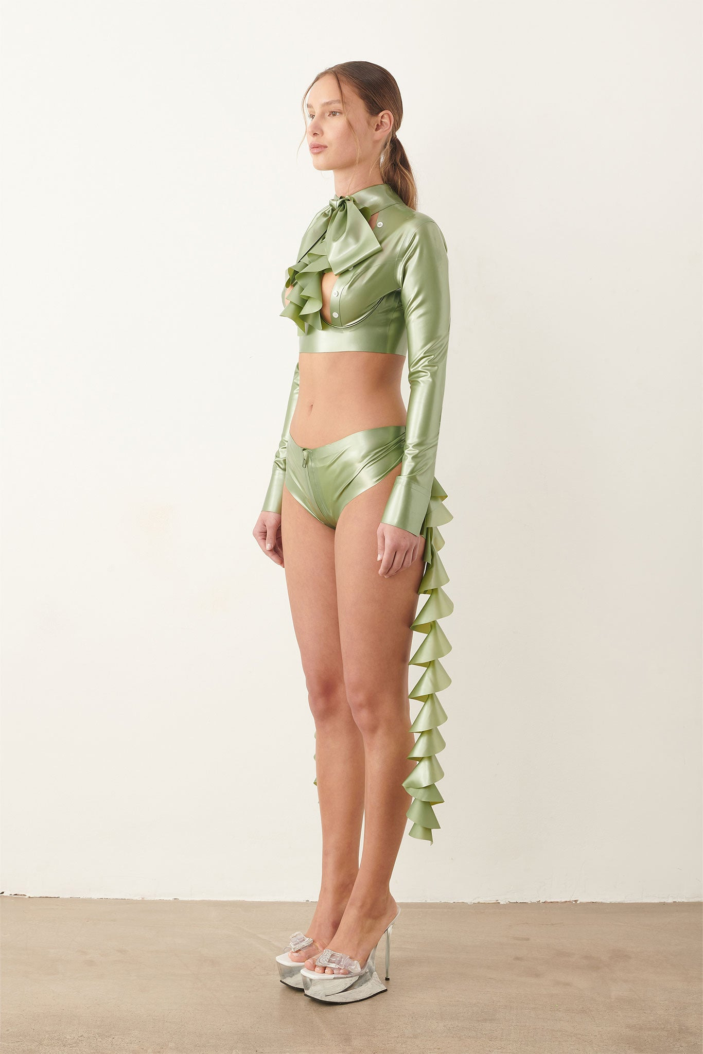 BAILEY BLOUSE LATEX DOLLAR BILL GREEN - 4
