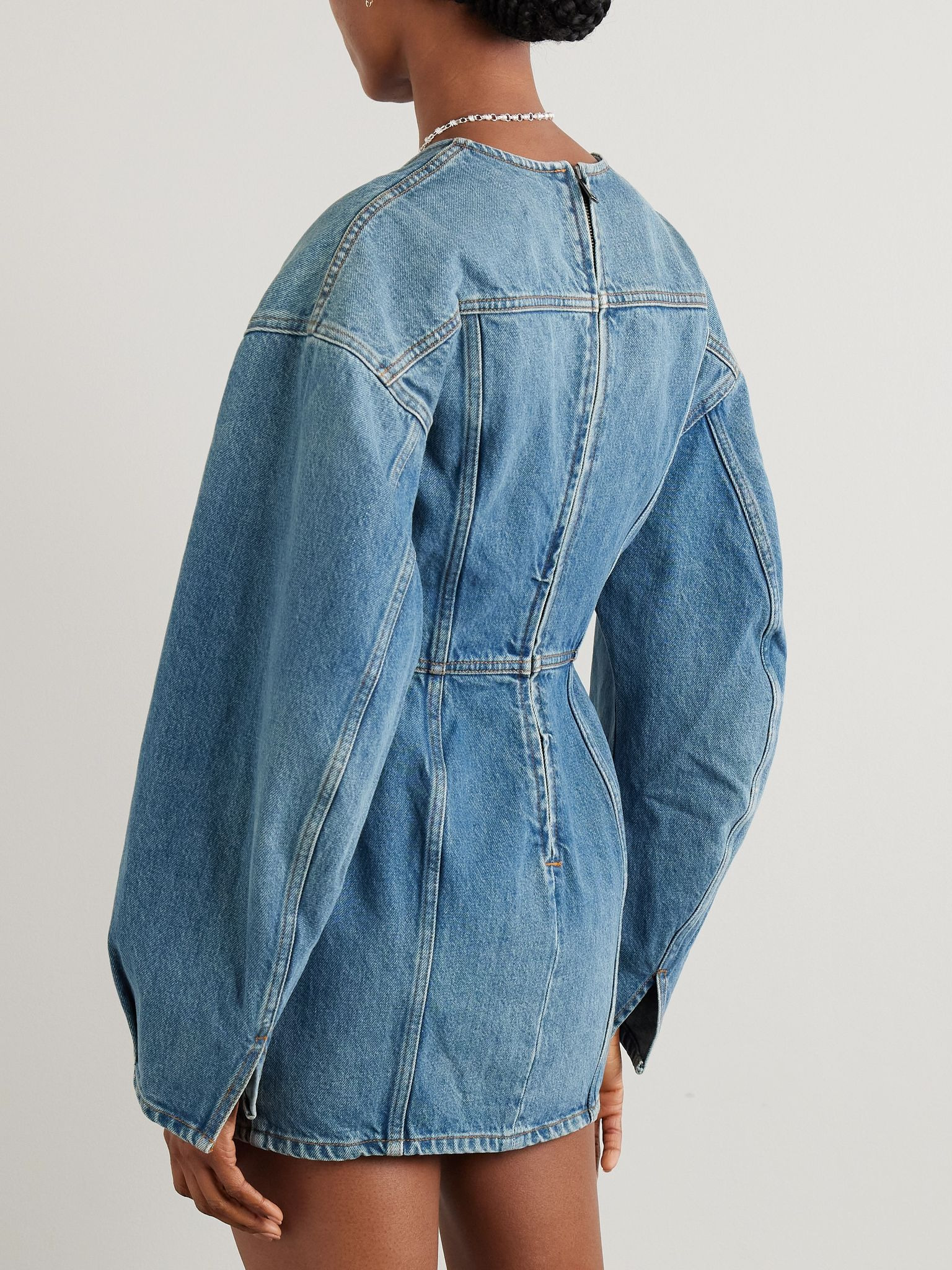 Darly paneled denim mini dress Light denim - 3