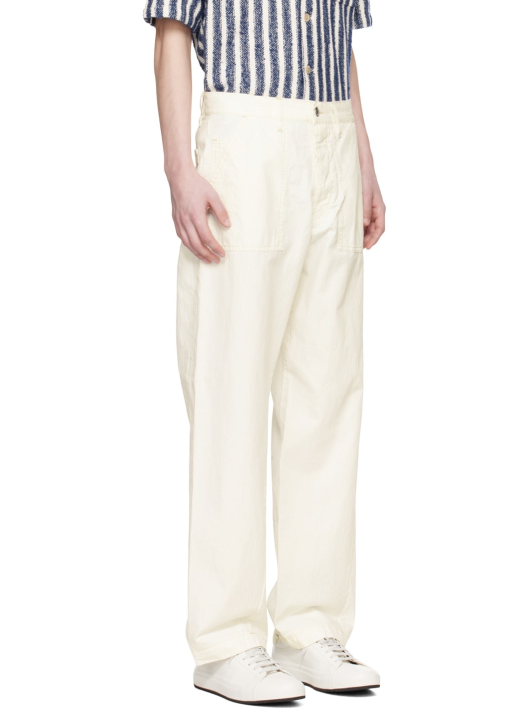 White Twist Work Trousers - 2