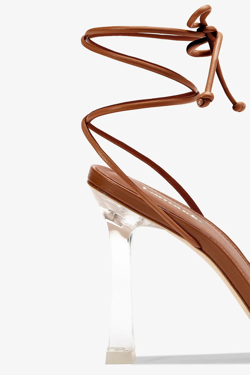Gloria Sandal In Caramel Leather and Vinyl 4