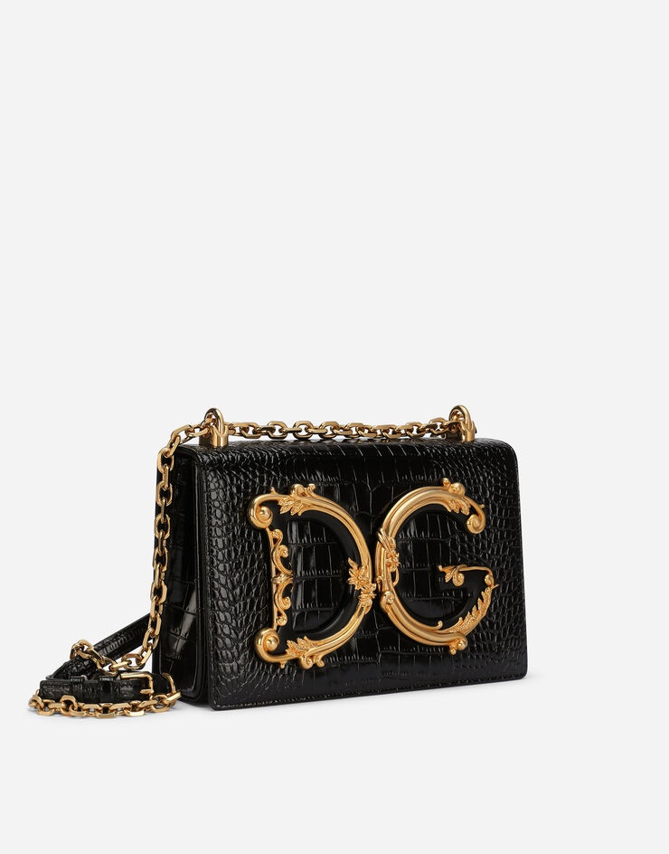Crocodile-print calfskin DG Girls bag - 3