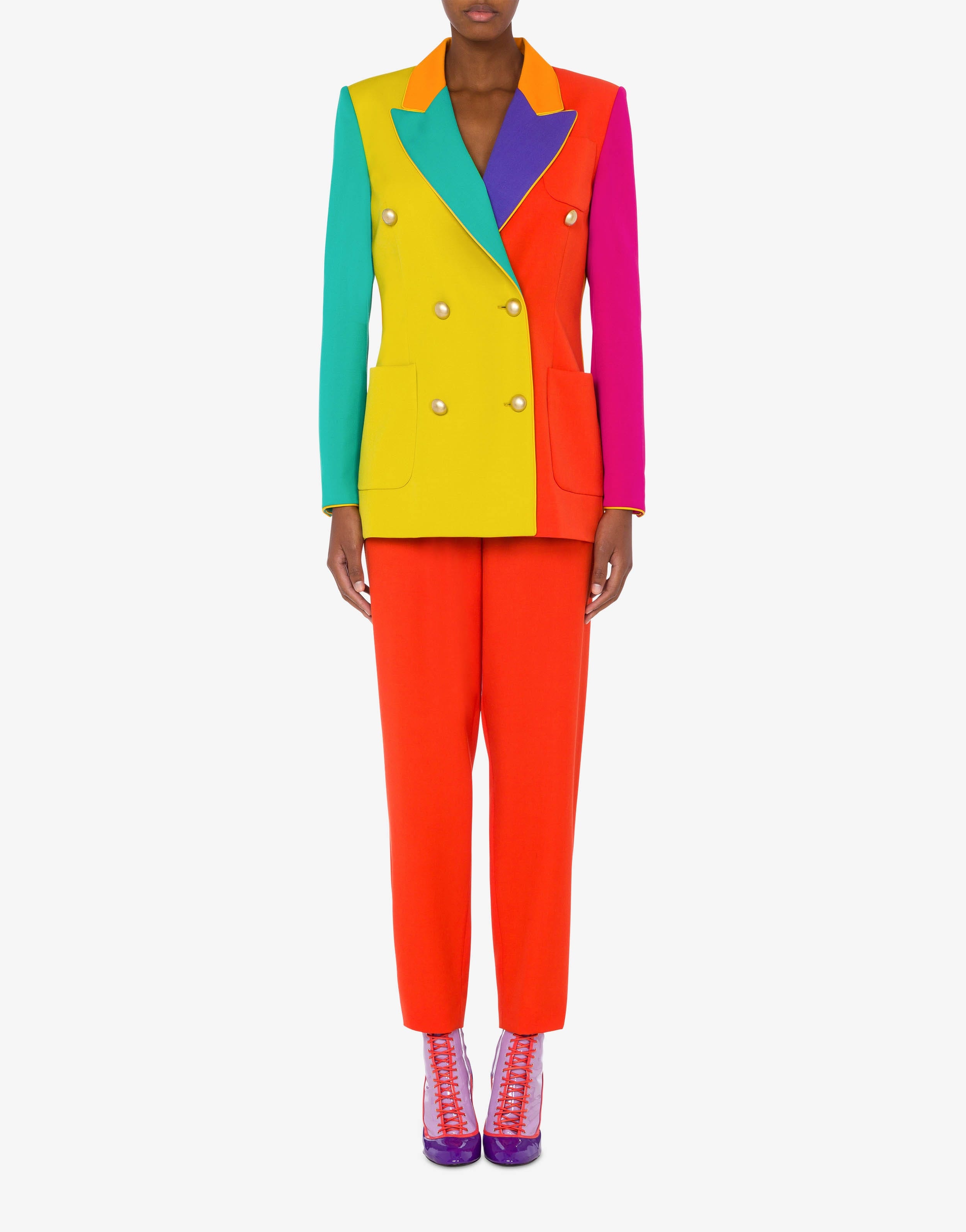 COLOUR BLOCK WOOL JACKET - 2
