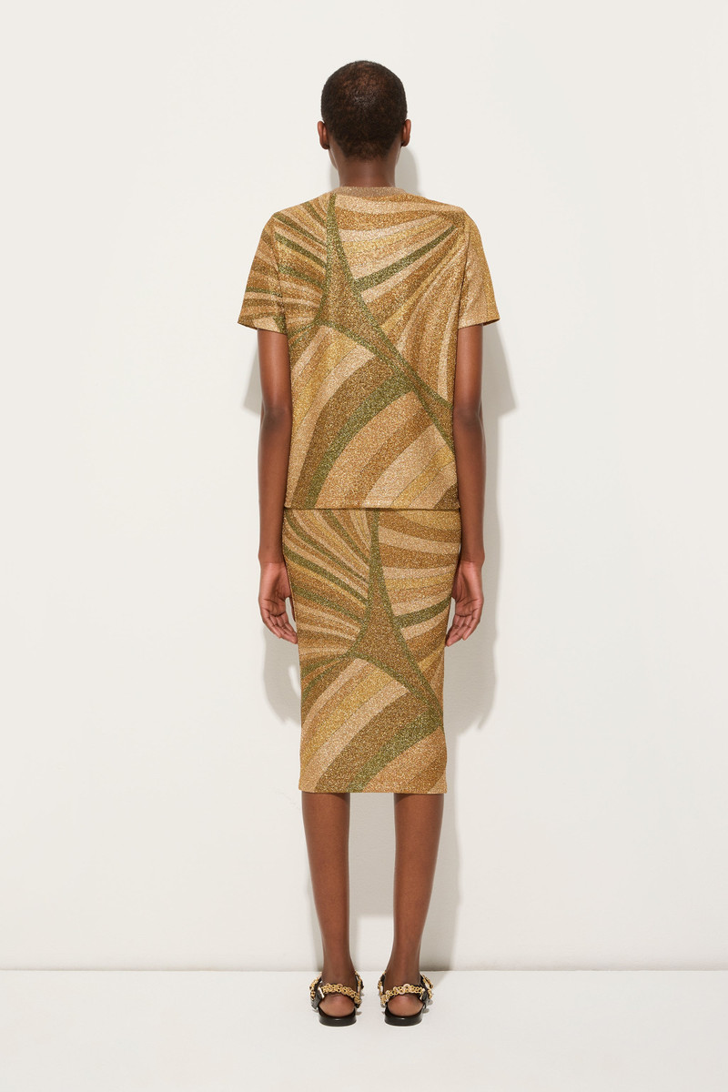 MARMO PRINT JERSEY LAMÉ T-SHIRT 4