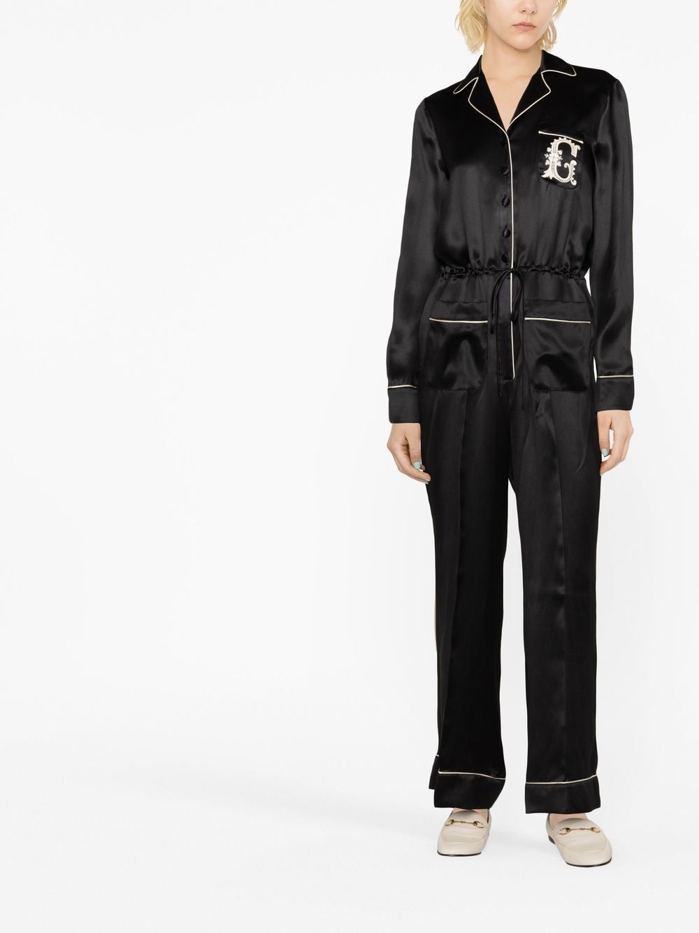 embroidered logo jumpsuit - 2