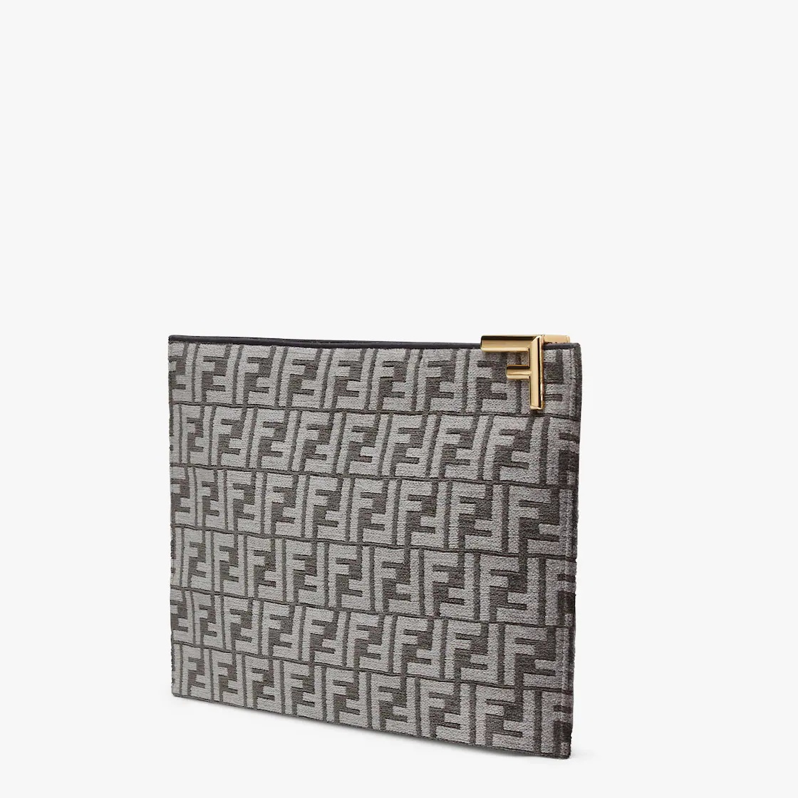 Dark gray FF jacquard fabric pouch - 2