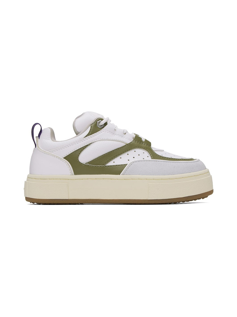 White & Green Sidney Sneakers - 1