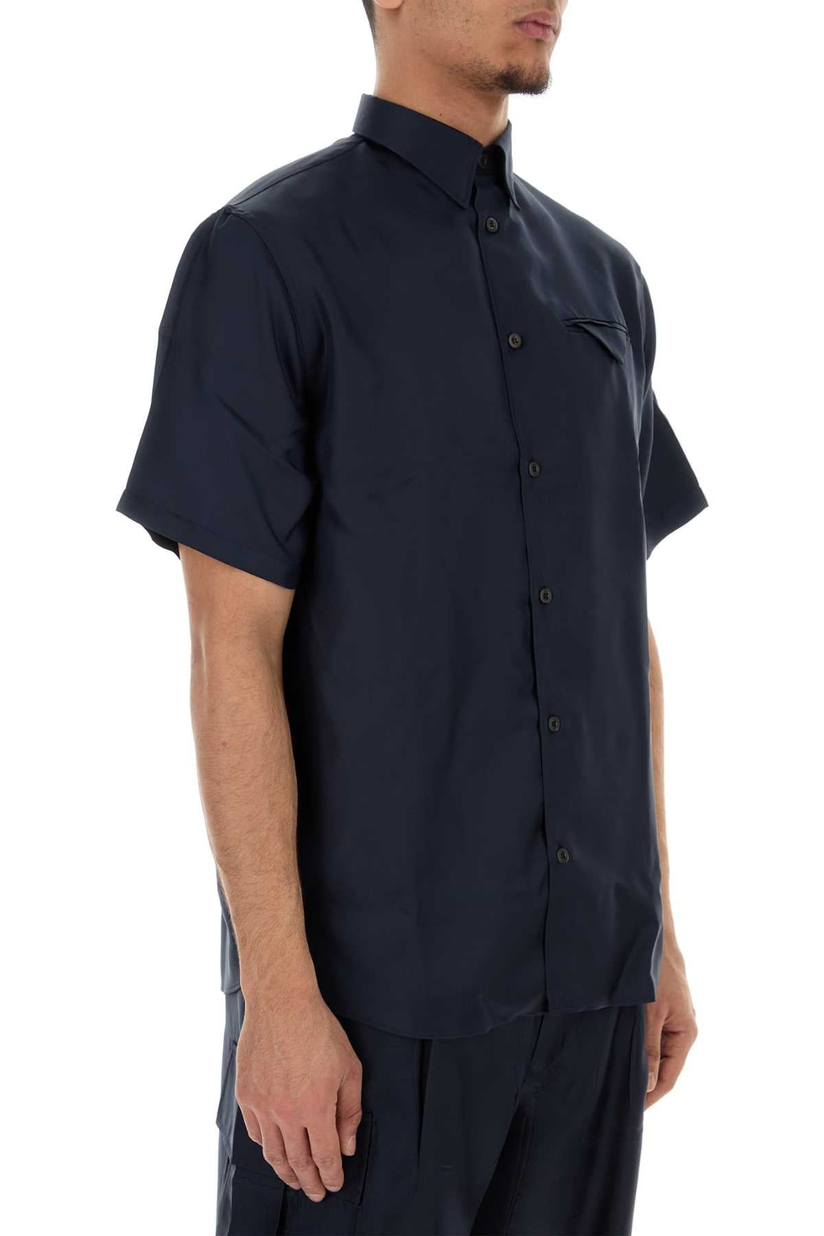 Prada Men Blue Satin Shirt - 3