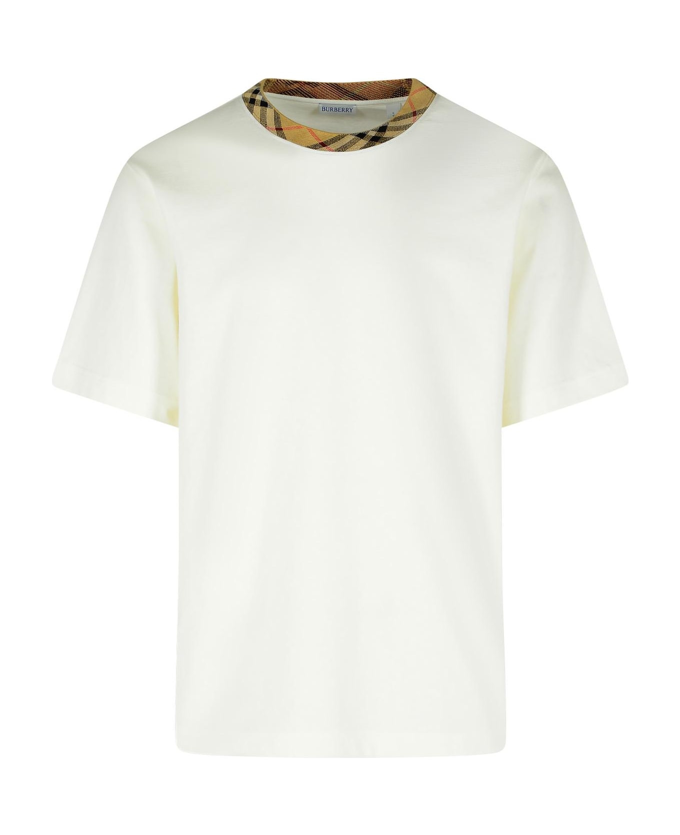 'ryan In Cotone Bianca Con Finiture 'check' T-shirt - 1