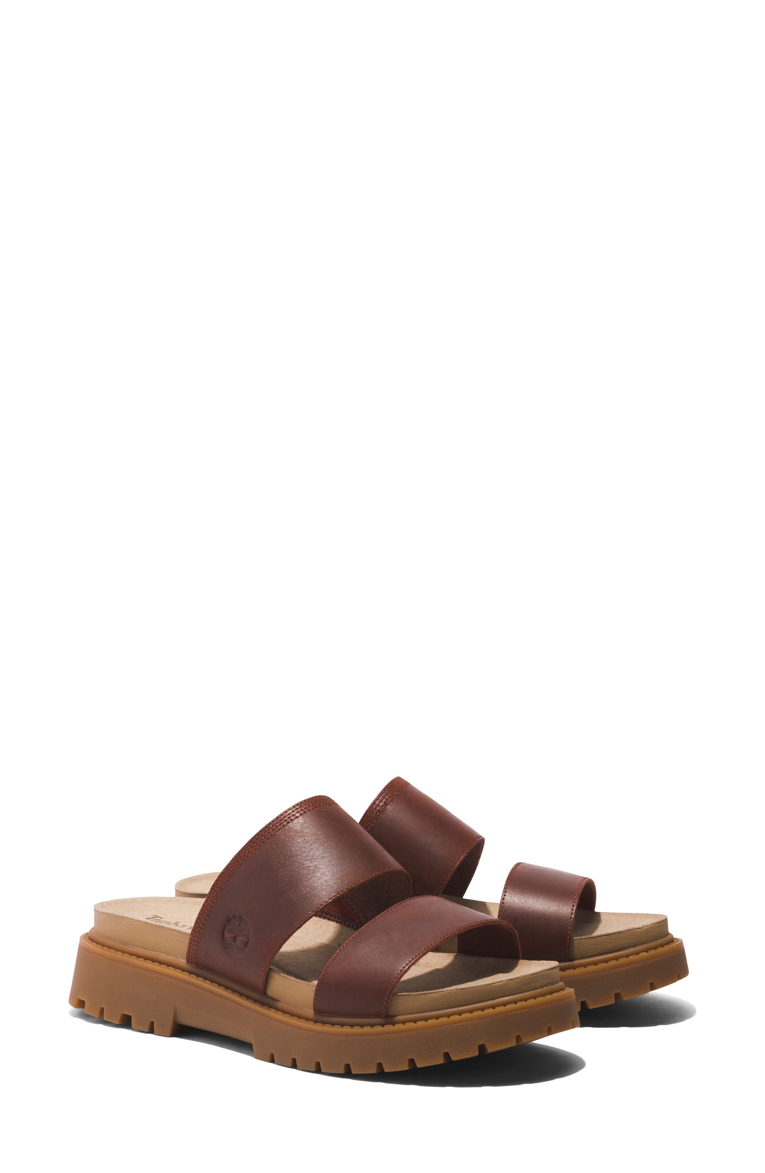 Timberland Clairemont Way Slide Sandal in Dark Red Full Grain at Nordstrom - 7