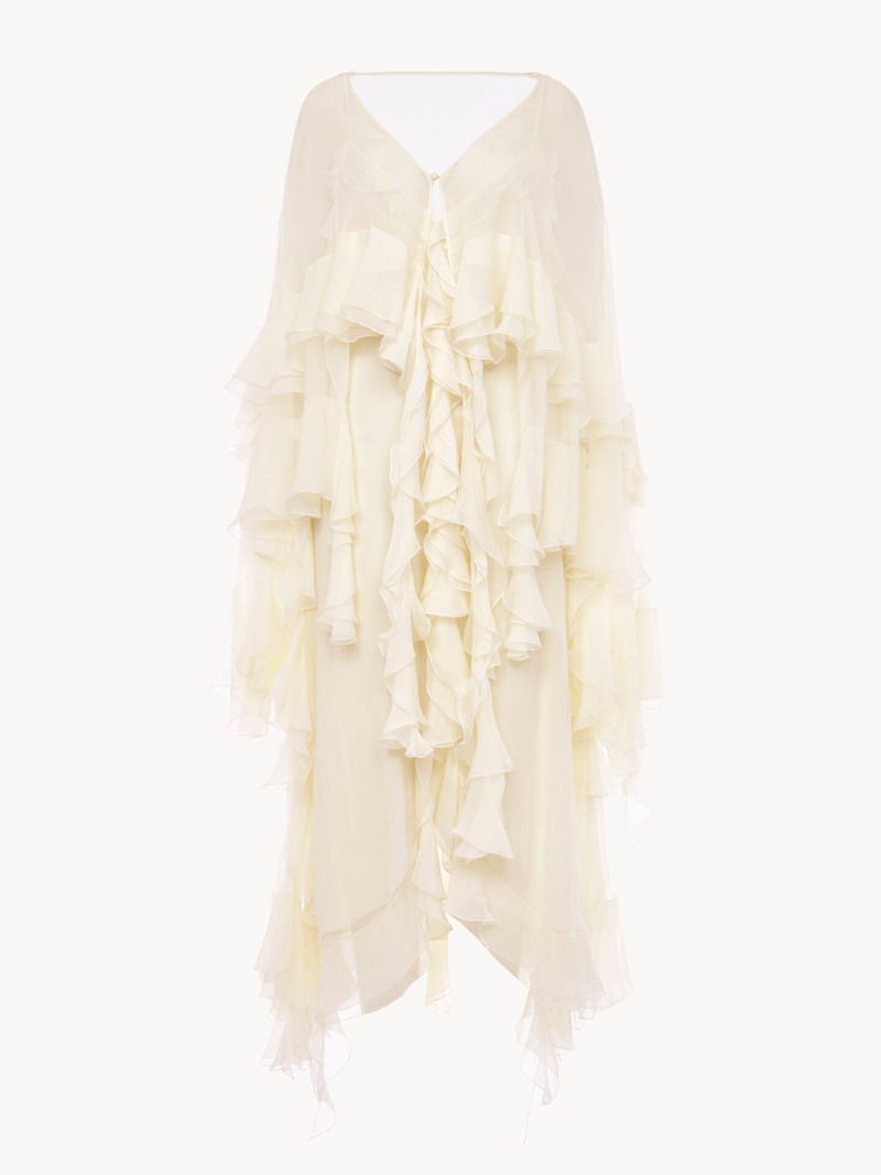 Chloé LONG RUFFLED DRESS IN SILK MOUSSELINE outlook
