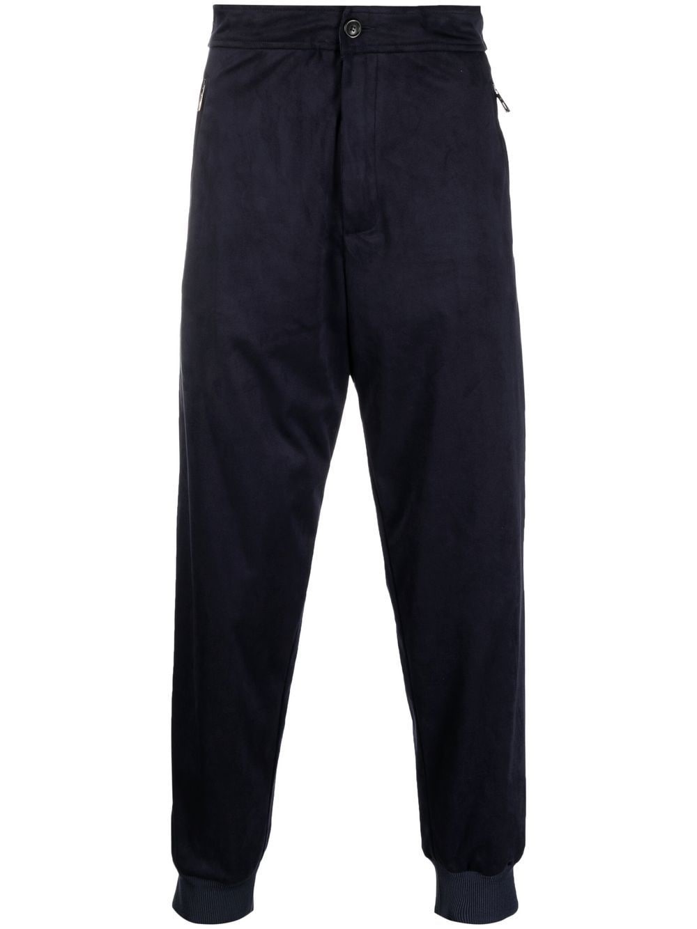 cuffed tapered-leg trousers - 1