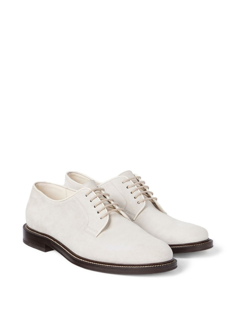 Brunello Cucinelli lace-up suede derby shoes outlook