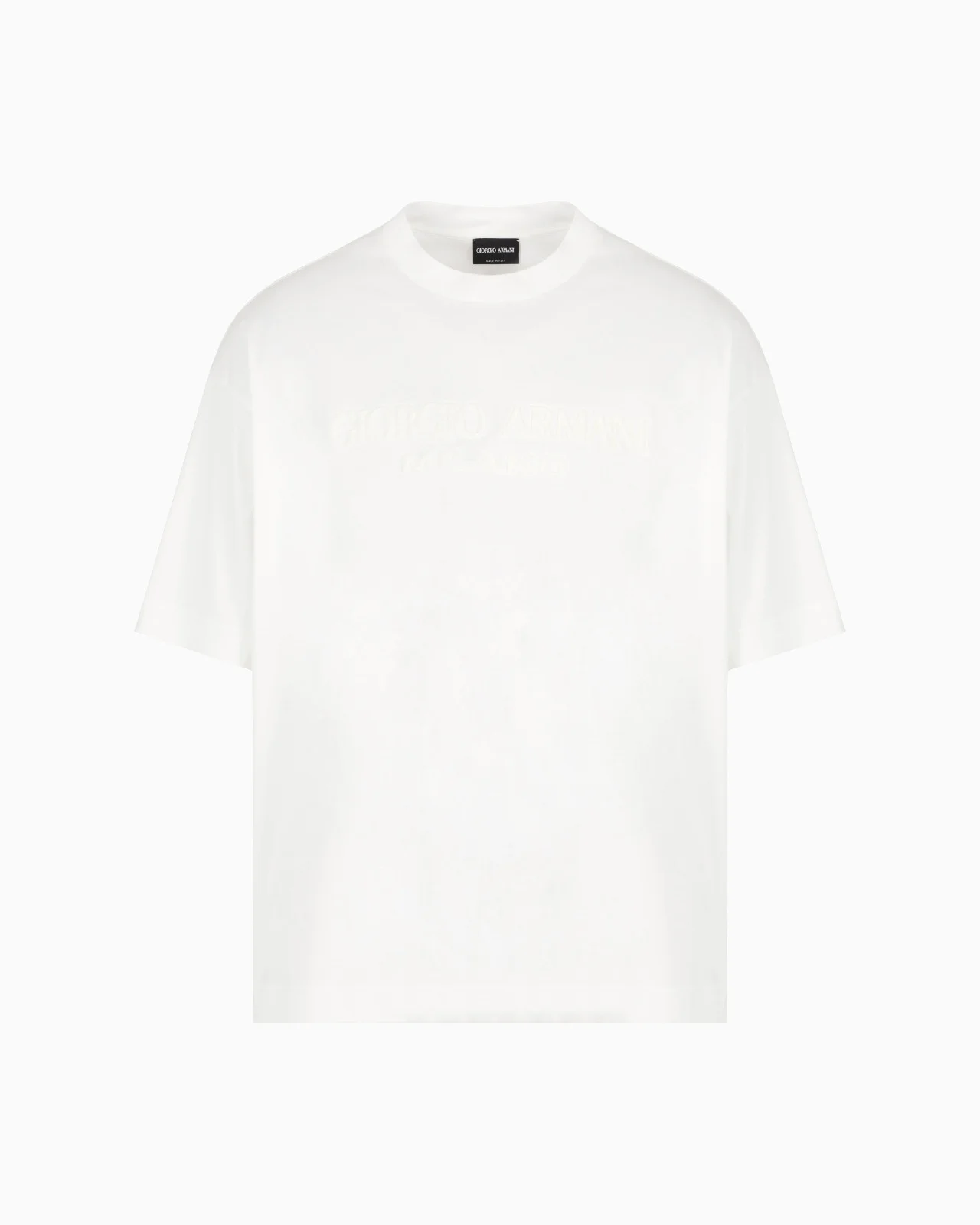 DENIM COLLECTION COTTON T-SHIRT WITH EMBOSSED LOGO - 1