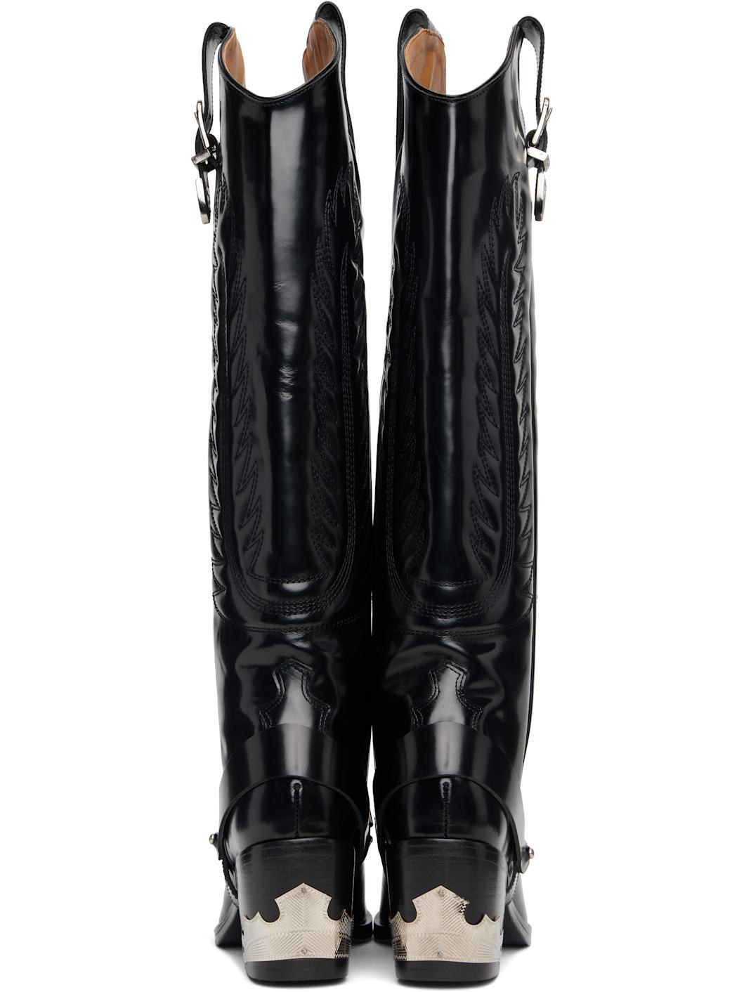 Black Leather Tall Boots - 2