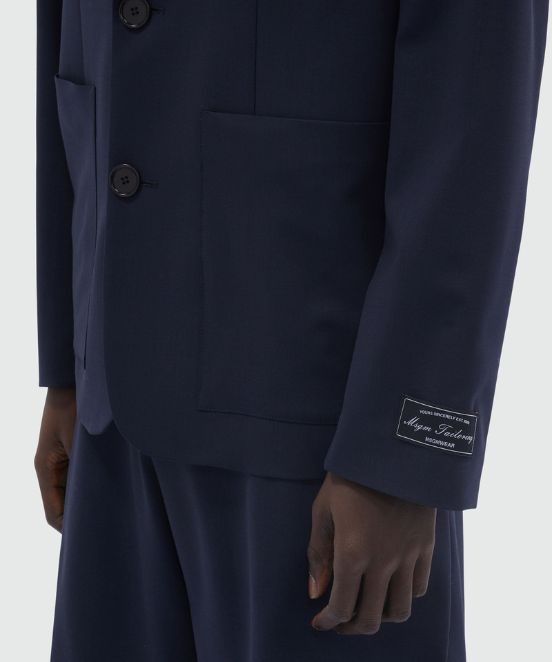 파란 신선한 모직 MSGM Tailoring에 있는 Tailored blazer 5