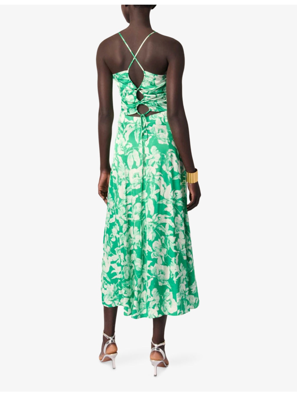 Graphic-Print Square-Neck Woven Midi Dress - 4