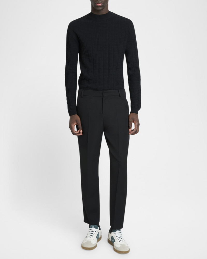 Balmain Men's Monogram Knit Mock Neck Sweater outlook