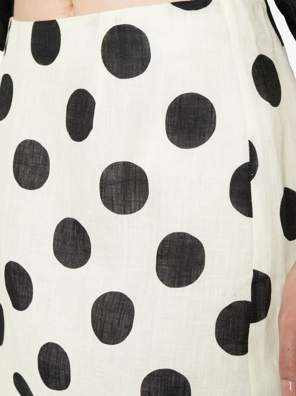 Lulo polka dot-print linen skirt - 5