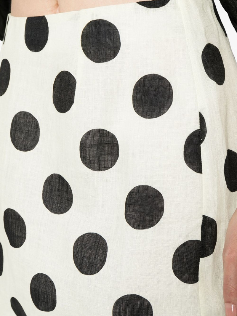 Lulo polka dot-print linen skirt 5