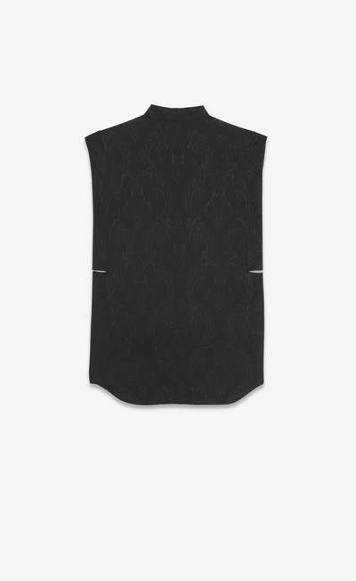 SAINT LAURENT sleeveless shirt in matte and shiny vintage paisley silk outlook