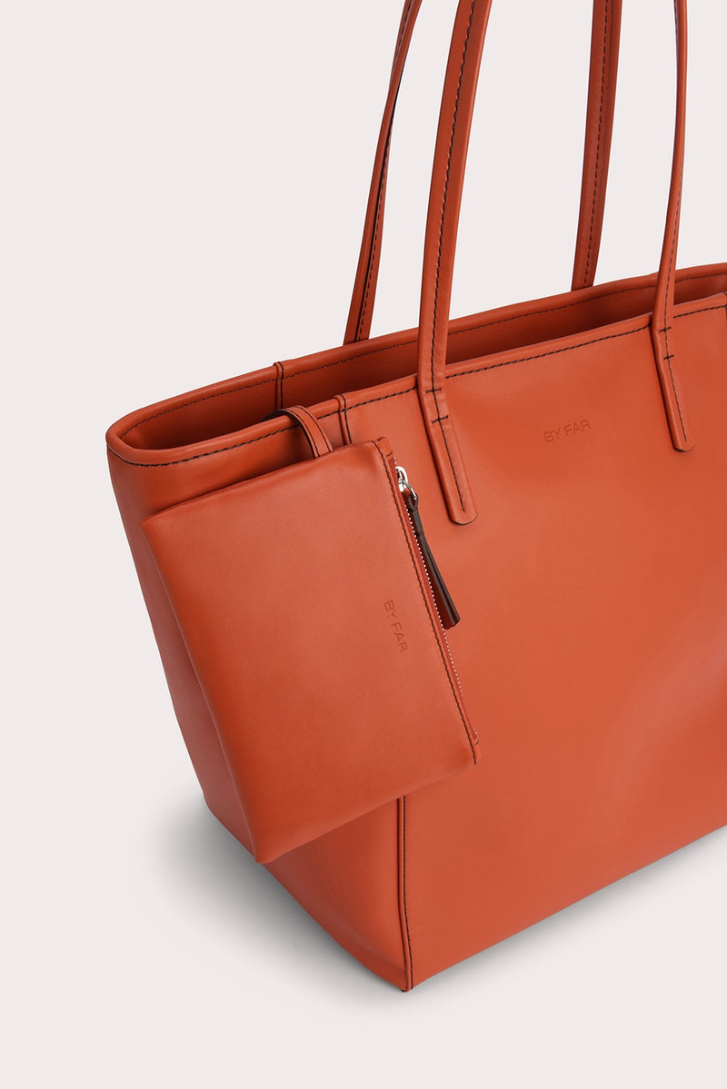 Club Tote Burnt Orange Box Calf Leather 4