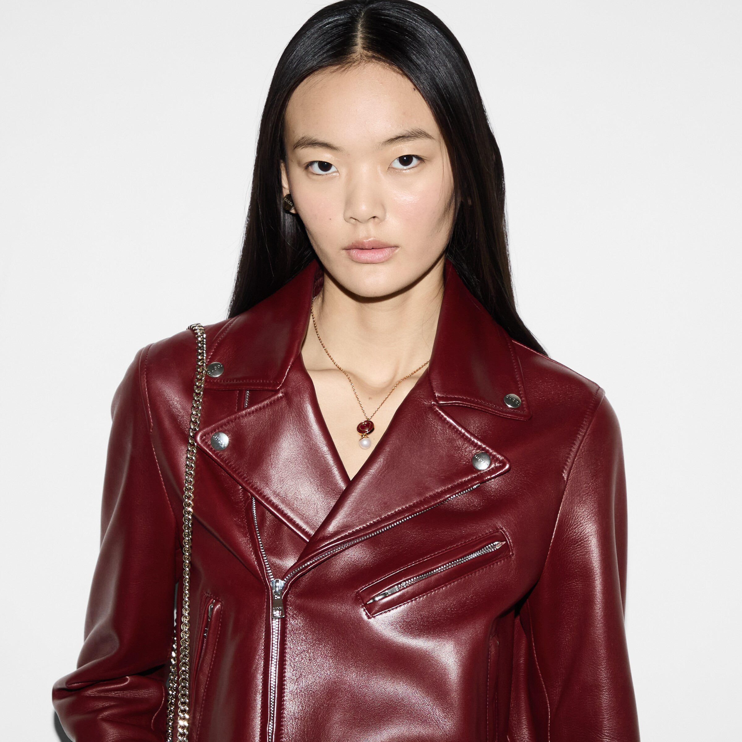 Leather biker jacket - 5