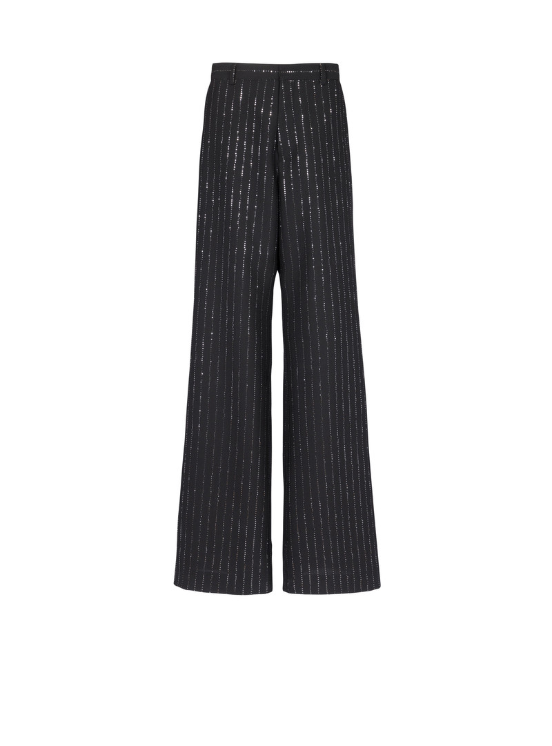 Trousers with sequin stripes 1