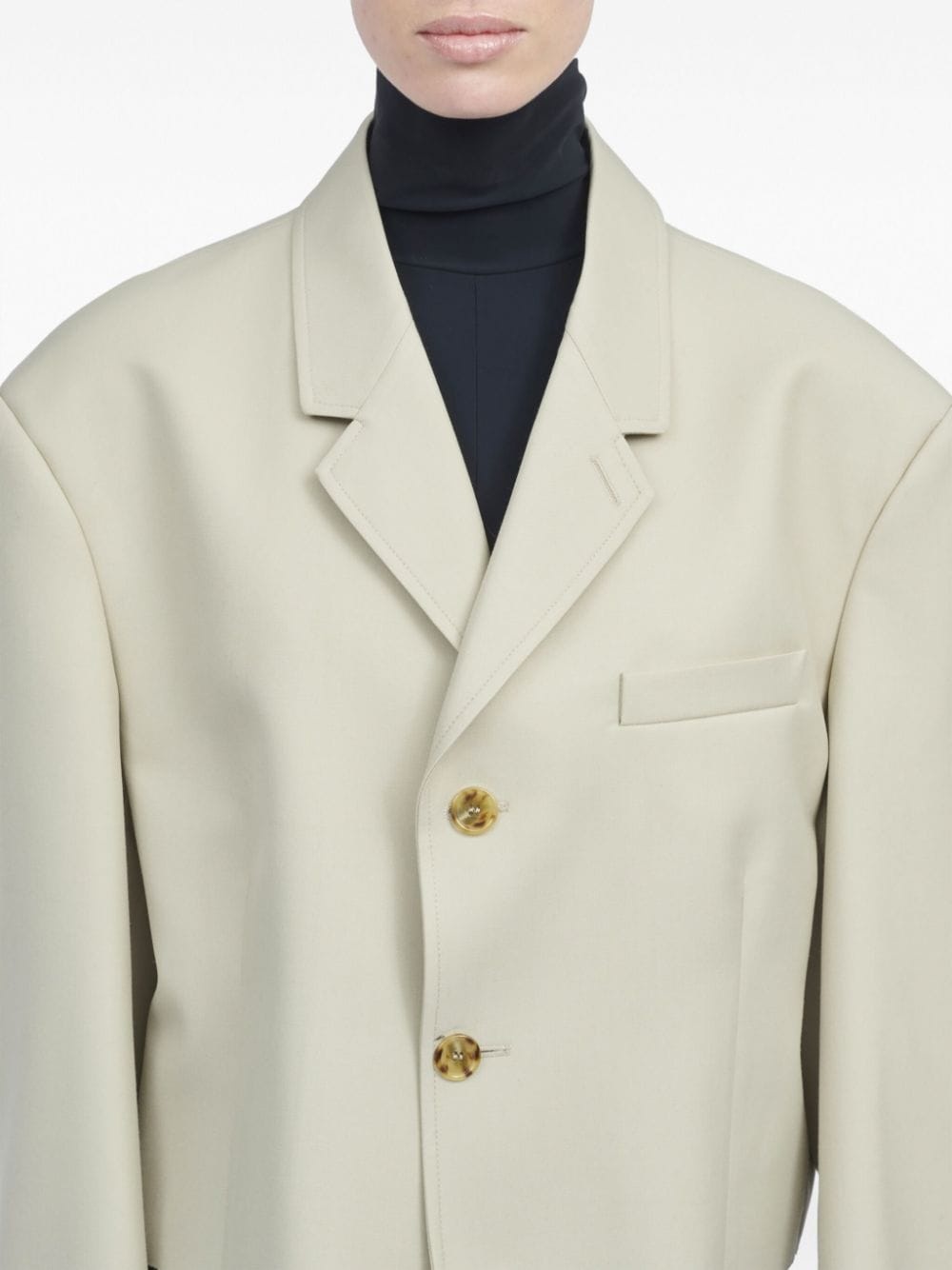 single-breasted knitted blazer - 5