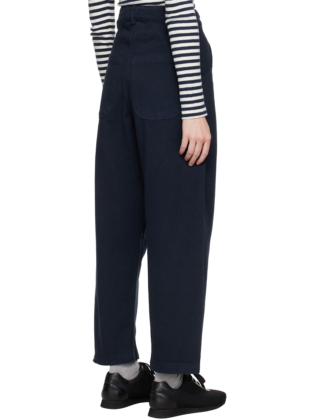 Navy Twisted Trousers - 3