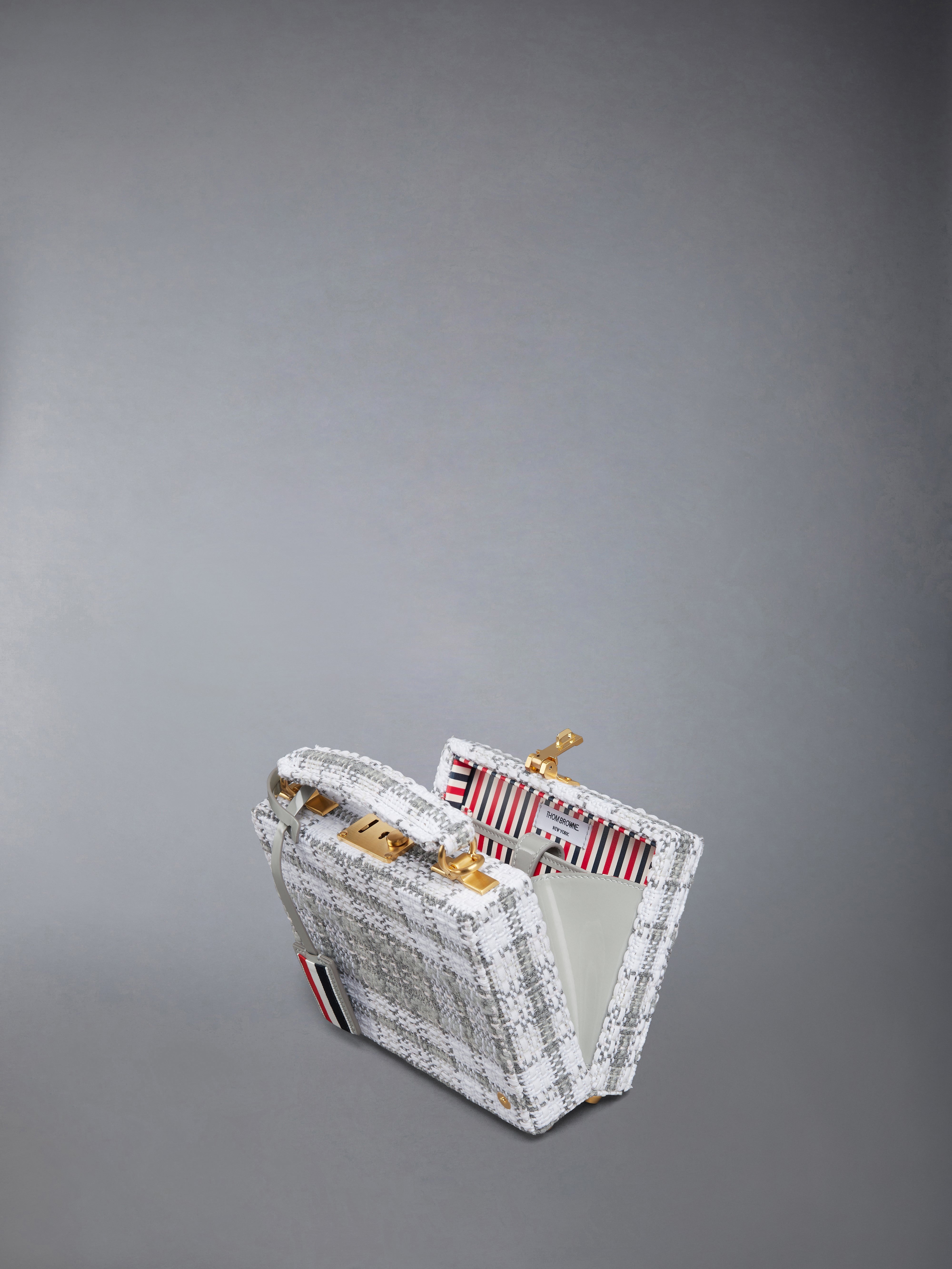 Tartan Tweed Woven Chain Micro Attache Case - 4