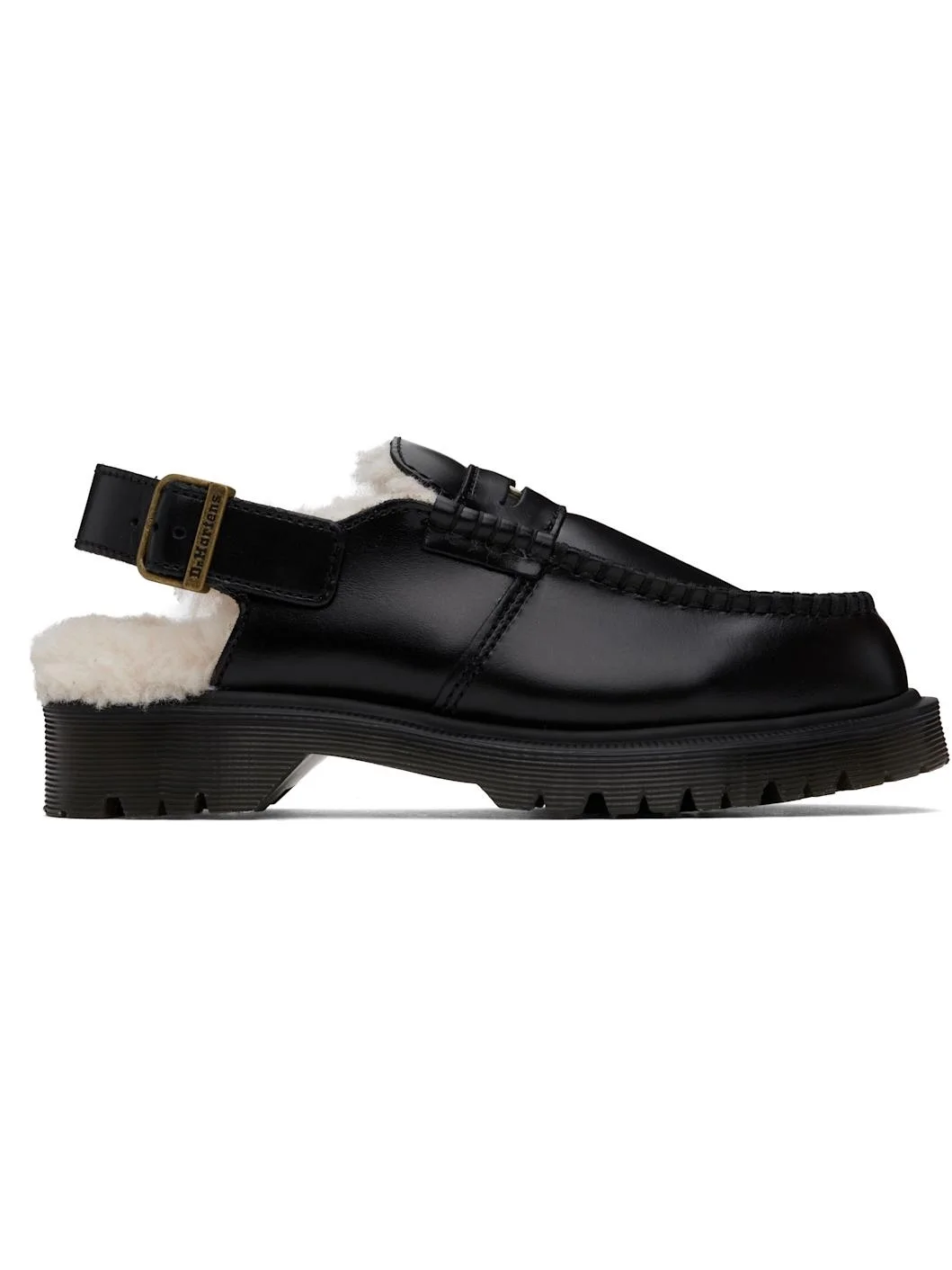 Black Penton Slingback Loafers - 1