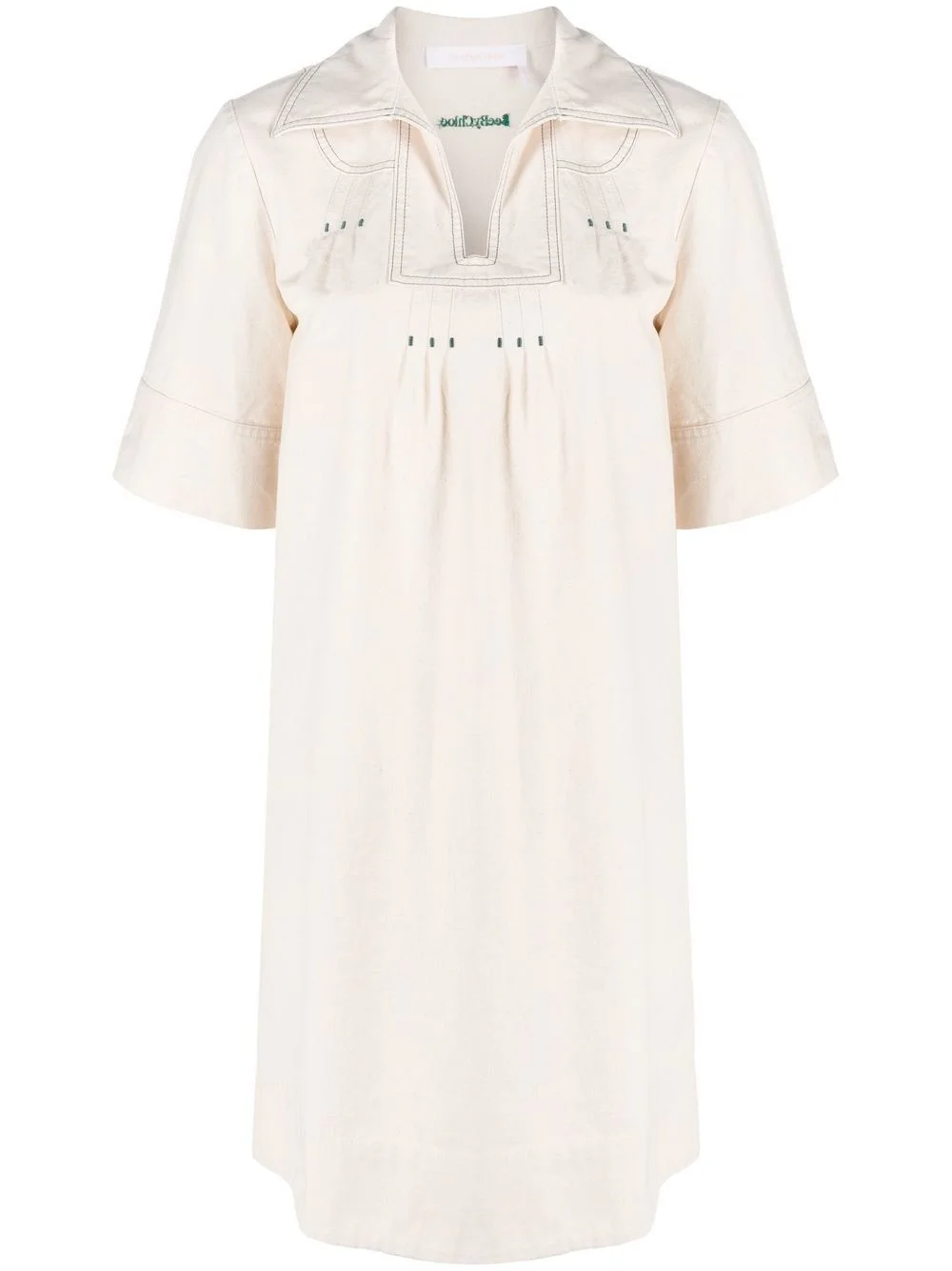 short-sleeve embroidered minidress - 1